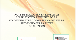 Note de plaidoyer en faveur  de l’application effective de la convention de l’union africaine en lien avec la corruption